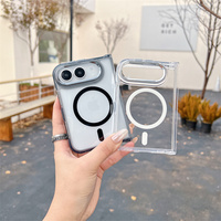 Coque transparente pliable pour Apple iPhone Duo, chargement magnétique sans fil, anti-traces de doigts, antichoc, étui de téléphone portable