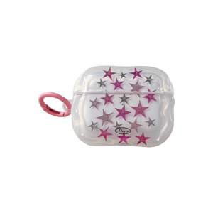 Étui pour écouteurs AirPods <span class=keywords><strong>Pro</strong></span> 3 4, motif étoile rose scintillante, étui transparent de luxe, mignon, avec porte-clés étoile, charme Y2K - Product Image 3