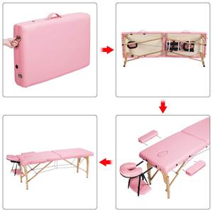 Lit <span class=keywords><strong>de</strong></span> <span class=keywords><strong>massage</strong></span> pliable en mousse <span class=keywords><strong>de</strong></span> haute qualité <span class=keywords><strong>Table</strong></span> <span class=keywords><strong>de</strong></span> <span class=keywords><strong>massage</strong></span> rose portable à 2 sections et lit en vente - Product Image 5