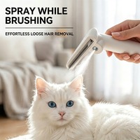 Cepillo y Pulverizador 2 en 1 para Aseo de Mascotas, Autolimpiante, Fácil de Usar, Herramienta para Desenredar y Eliminar el Pelo de Gatos y Perros de Interior