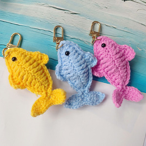 Cute Knitting Fish Keychain Crochet Fish Jewelry Pendants Handmade Crochet Fish Jewelry Pendants Bag Charms Diy <b>Wallet</b> Key Chain - Product Image 2