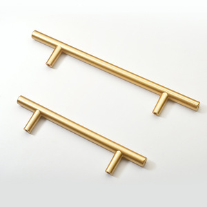 Cabinet Kitchen Hardware Closet Square Bar Drawer <b>Knob</b> Pulls Handle <b>Matte</b> <b>Black</b> Easy to Install Cabinet <b>Door</b> Handle Gold - Product Image 1