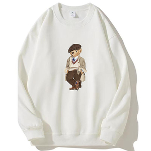 <span class=keywords><strong>Felpa</strong></span> Unisex Rosa <span class=keywords><strong>con</strong></span> Collo Tondo e Motivo Orso Termotrasferito, Foderata in Pile, Vestibilità Ampia <span class=keywords><strong>con</strong></span> Spalle Cadenti - Product Image 2