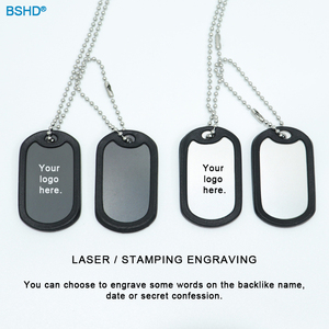 <strong>Promotion</strong> Gifts Custom <strong>Dog</strong> <strong>Tags</strong> Men Stamping Blank Pendant Necklace <strong>Tags</strong> With <strong>Silicone</strong> Silenced Necklace Black Rubbers - Product Image 5