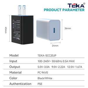 Cargador Rápido de 20W con Certificación PSE, Enchufe Japonés para iPhone 15 Pro Max, Samsung Galaxy, Google Pixel, Todos los Dispositivos USB C, PD 3.0 - Product Image 5