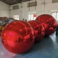 Vente en gros personnalisé grand ballon sphère miroir géant rouge réfléchissant boule miroir gonflable rouge pour la décoration