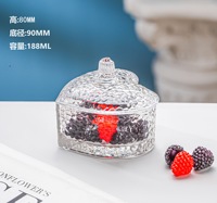 Hxglass Vente en gros Contenant de stockage alimentaire de cuisine personnalisé avec logo Décoration de la maison Boîte à bonbons en verre en forme de cœur Pot à bonbons en verre