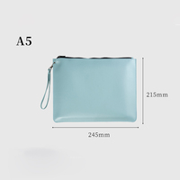 Sac de rangement portable à fermeture éclair, grande capacité, logo personnalisé, étanche, pour contrats et factures, en PU, format A5/A4