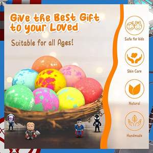 8 paquets de bombes à bulles effervescentes faites à la main boules pétillantes et pétillantes bombes de bain de super-héros pour enfants avec jouet surprise à l'intérieur - Product Image 3