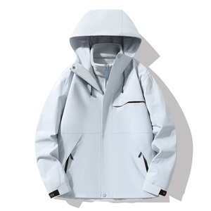 Veste d'hiver imperméable unisexe grande taille 3 en 1, veste de randonnée <span class=keywords><strong>chaude</strong></span> détachable, veste d'extérieur pour homme, veste à capuche coupe-vent - Product Image 4