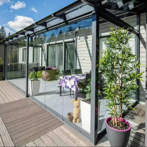 Terrace and Balcony <strong>Frameless</strong> Slide and Fold Doors Tempered Balcony Glazing <strong>Frameless</strong> Bifolding Doors and Windows - Product Image 4