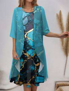 Abito <span class=keywords><strong>elegante</strong></span> da <span class=keywords><strong>donna</strong></span> in Chiffon e top lunghi per <span class=keywords><strong>abbigliamento</strong></span> <span class=keywords><strong>donna</strong></span> <span class=keywords><strong>Casual</strong></span> primavera/autunno con Set di due pezzi di temperamento - Product Image 4