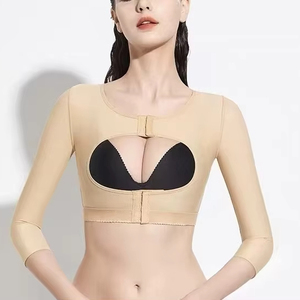 Vêtement de compression post-chirurgicale pour femmes, manches longues, haut en jersey de spandex, liposuccion, augmentation mammaire, shapewear, soutien-gorge - Product Image 1