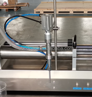 Machine de remplissage pneumatique semi-automatique horizontale à tête unique avec dosage précis par piston pour jus, pâtes, cosmétiques et savon liquide