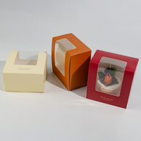 Nouveau design de petite boîte d'emballage alimentaire pour gâteau d'anniversaire personnalisée en papier avec logo boîte cadeau personnalisée avec impression découpée et fenêtre en PVC transparent
