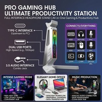 Support de casque de jeu créatif OEM ODM avec hub USB-C 2 ports et prise jack 3,5 mm