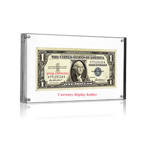 Magnético Clear Acrílico Moeda Display Quadro Acrílico <span class=keywords><strong>Banknote</strong></span> Transparente Lucite Ticket Display Frame - Product Image 1