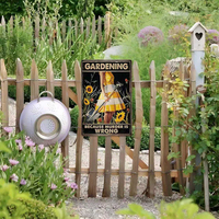 Plaque de jardin personnalisée en plastique écologique, décoration de jardin vintage girly, décoration de jardin personnalisée pour la maison
