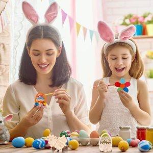 Kit de pintura de decoración de madera de Pascua, manualidades hechas a mano, etiquetas colgantes de madera - Product Image 4