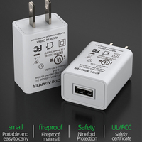 Cargador de Viaje Universal Shenzhen Lvxiangyuan con Logotipo Personalizado, 5V 2A 10W, Adaptador de Corriente con 1 Puerto USB y Enchufe Estadounidense, Aprobado por UL, CUL y FCC