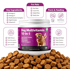 Integratore Multivitaminico 10 in 1 per Cani, Supporto per Pelle e Pelo, Omega 3, Alta Proteina, Assorbimento Rapido, OEM - Product Image 2