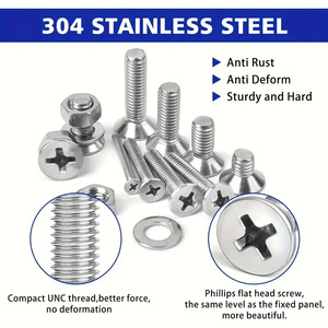 Super Screws Assortment Kit 1920 Pcs Stainless Steel Metric Pan Head Flat Head Bolt Nut Washer Set - Product Image 5