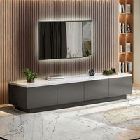 Meuble TV Moderne de Luxe en Bois Massif, Meuble de Rangement Durable et Multifonctionnel pour Salon et Chambre, Compatible avec les Téléviseurs de 65 pouces et plus