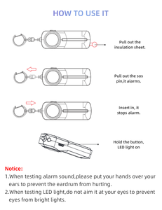Allarme <span class=keywords><strong>personale</strong></span> 130db Safe Emergency Self Defense Protect Device prodotti di sicurezza antifurto/antifurto con portachiavi - Product Image 3