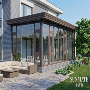 <span class=keywords><strong>Kit</strong></span> de véranda en aluminium <span class=keywords><strong>sur</strong></span> <span class=keywords><strong>mesure</strong></span> avec double vitrage en verre trempé, solarium 4 saisons, enclos de patio pour villa, cour arrière - Product Image 1