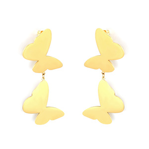 Pendientes de aro de moda de acero inoxidable con doble anillo en forma de corazón para mujer, joyería para fiestas - Product Image 5