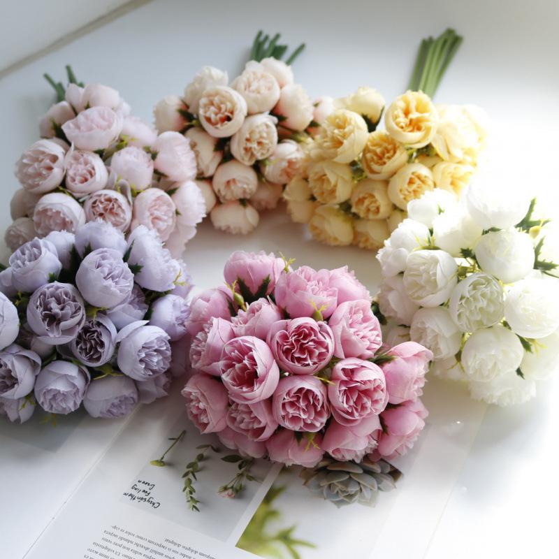 27 Head Simulated Tea Rose Peony