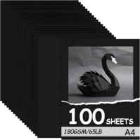 Papier cartonné noir A4 180 g/m² à feuilles mobiles pour écriture facile, marque Haichang, emballage personnalisé avec logo, en pâte de bois vierge pour