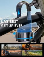 Support de téléphone WEISI en acier inoxydable pour vélo/moto/vélo électrique avec lumière selfie et affichage de la température, ultra-stable