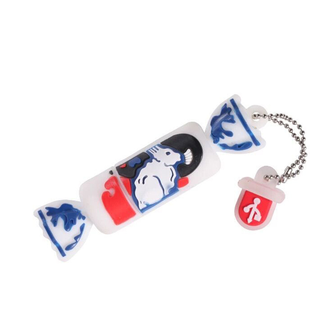 New White Rabbit Creamy Candy Design 16GB/32GB PVC USB Flash Drive Security Check 1-Year Warranty Compatible USB 3.0 2.0