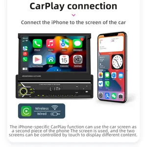 1 Din Android araba radyo 7 inç geri çekilebilir araç DVD oynatıcı oyuncu evrensel araba Stereo radyo sistemi MP5 çalar BT Wifi GPS ile