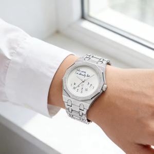Montre à quartz en alliage givré avec logo personnalisé, étanche, drôle, « Qui s'en soucie, <span class=keywords><strong>je</strong></span> suis déjà en retard », montre-bracelet fantaisie pour hommes, vente en gros - Product Image 3