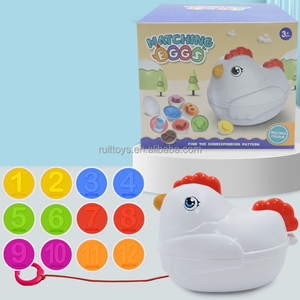 Sớm giáo dục lưu trữ kéo dòng gà phù hợp với trứng 12 cái Thiết lập số Màu sắc & hình dạng - Product Image 6