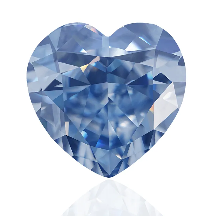 Sigem batu permata Moissanite kualitas tinggi potongan hati biru laboratorium dibuat safir 10mm 9mm batu permata longgar sempurna perhiasan batu permata 1ct
