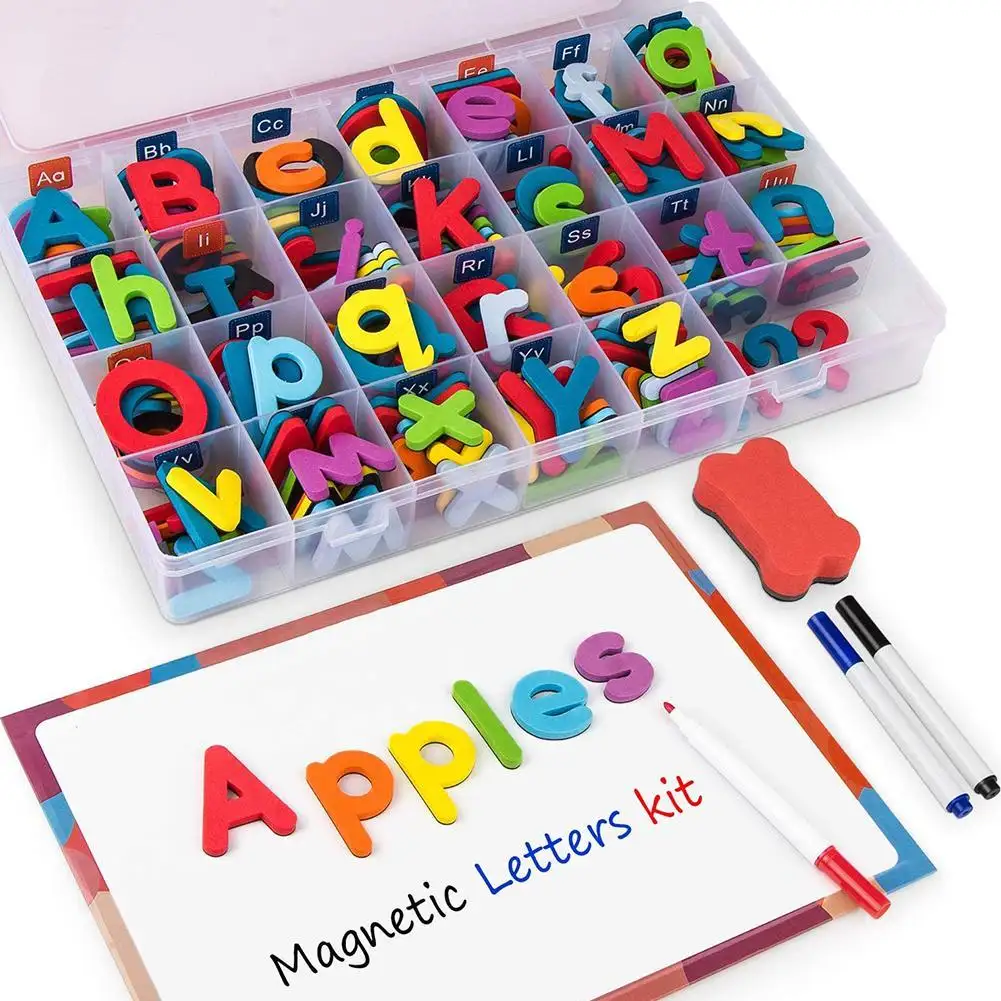 Lettere magnetiche 10/26 pezzi maiuscole minuscole in schiuma alfabeto ABC magneti per frigorifero frigorifero Set di giocattoli educativi per l'apprendimento