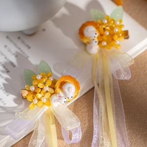 Pinzas para el pelo de conejo lunar con osmanthus para el Festival de Medio Otoño, estilo Hanfu súper etéreo, con cintas y borlas, bonitas y de estilo hada - Product Image 3