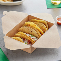 Boîtes en papier jetables personnalisées avec logo pour restaurants mexicains, pour emporter, contenants pour tacos, nachos, burritos, plateaux d'emballage