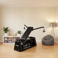 Banc de fitness pliable et réglable 4-en-1 pour entraînement complet du corps à domicile, avec système de croisement de câbles pour musculation, incluant positions assise, inclinée et déclinée