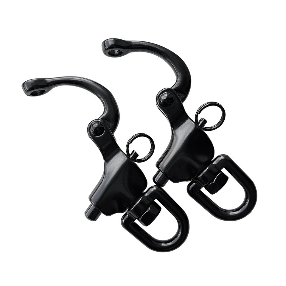 Sjackle High Strength Black Snap Shackle 316 Stainless Steel Swivel Eye Snap ...
