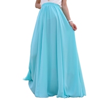 Femmes OEM Bohème Chiffon Sol Maxi Jupe Longue Vintage Taille Haute Plage Plissée pour Musulman Arabe