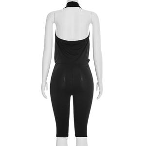Viviblook J26JP015 Mono de una pieza para mujer, nuevo, casual, sexy, con remaches, halter, sin espalda, corto, elegante - Product Image 6