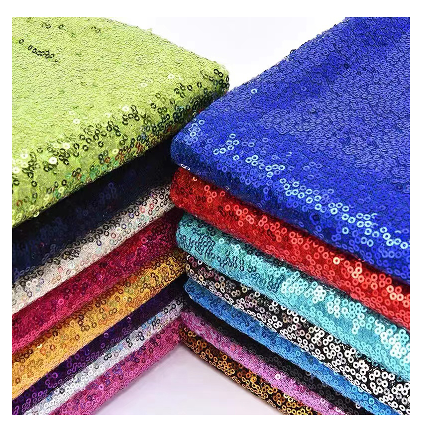 Wholesale Factory Direct Sequin Embroidery Fabrics Home Textile Gold Sequin Fabric for Costume/ Dresses