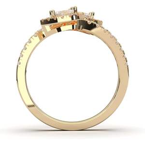 Keeva Jewels แหวนเพชรโมอิส0.90Ct สำหรับผู้หญิงแหวนหมั้นแบบบายพาสวงแหวนเงินสเตอร์ลิง FG/VS คุณภาพ - Product Image 4