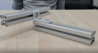 4040 & 4040 Support d'angle intérieur fendu à 3 trous en aluminium Support en aluminium en forme de L pour profilé à fente en T #6011