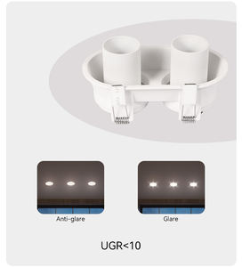 Foco Empotrable Antideslumbrante IP20 de Dos Cabezas, Marco Ajustable para Foco, Carcasa para Foco LED GU10 - Product Image 3
