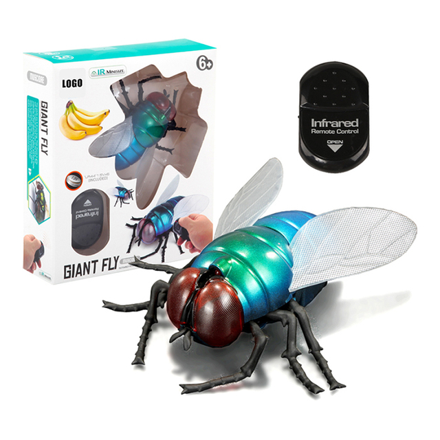 Remote Control Housefly Inductive Fly Flies Pranks Toy for Halloween Simulation Rc Insect Novelty Gag Toys